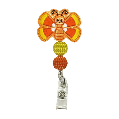 Candy Corn Butterfly Badge Reel