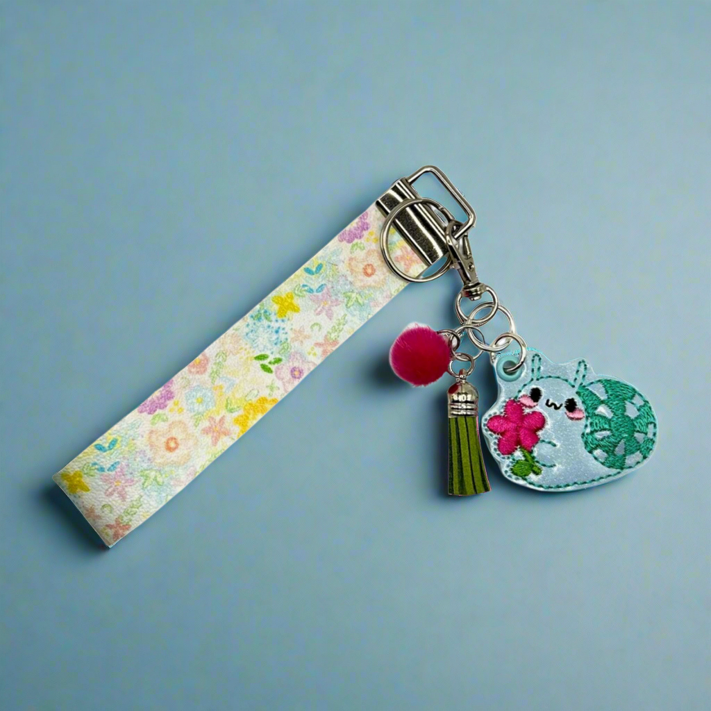 Flower Snail Keychain and Wristlet
