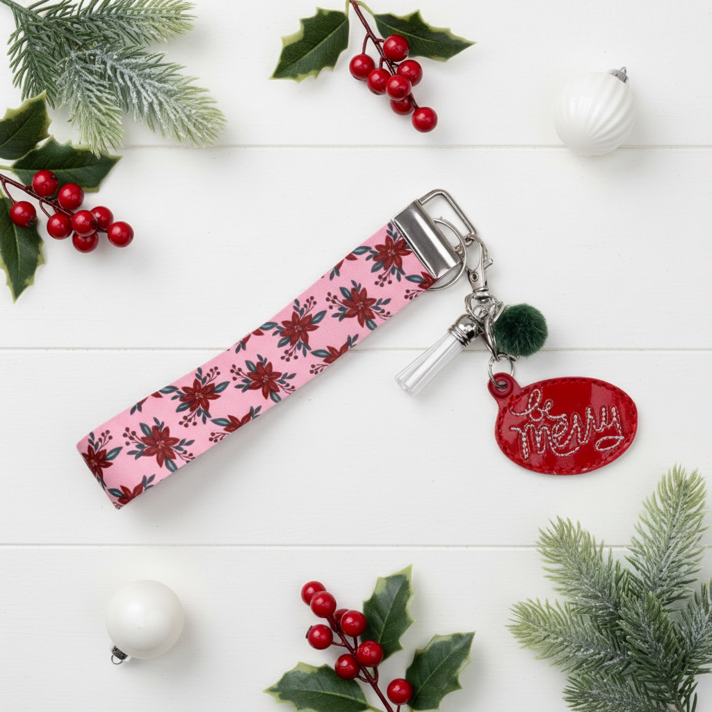 Be Merry Keychain and Wristlet