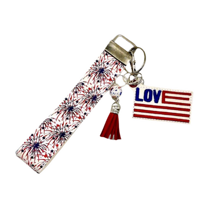 Love American Flag Keychain and Wristlet