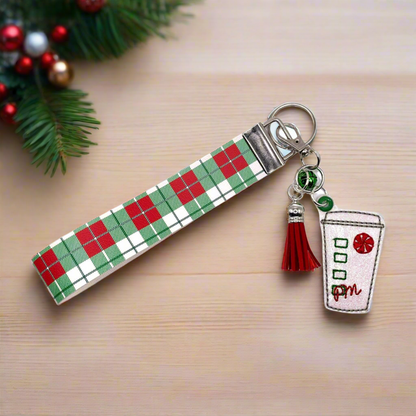 Peppermint Mocha Keychain and Wristlet