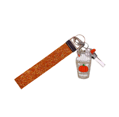 Iced Pumpkin Coffee Keychain and Wristlet