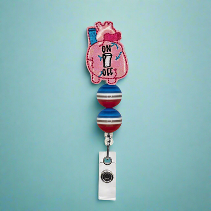 On/Off Switch Heart Badge Reel