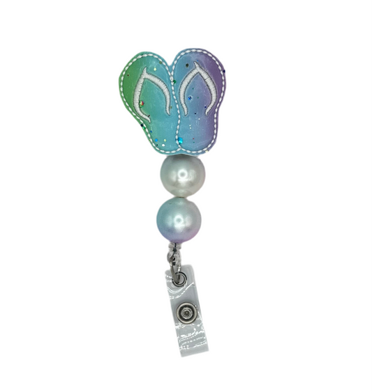 Sparkle Flip Flop Badge Reel