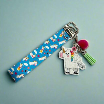 Rainbow Unicorn Keychain and Wristlet