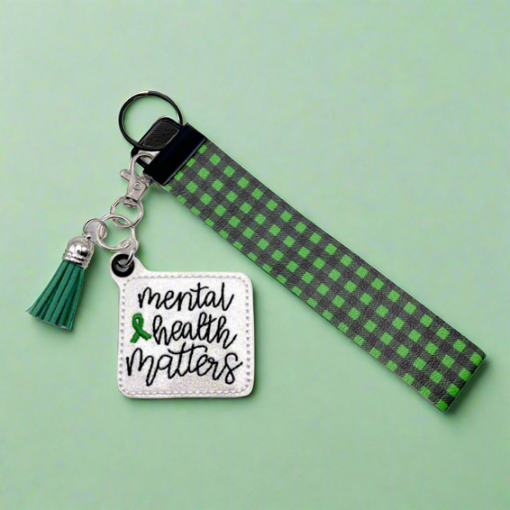 Mental health awareness keychain and wristlet