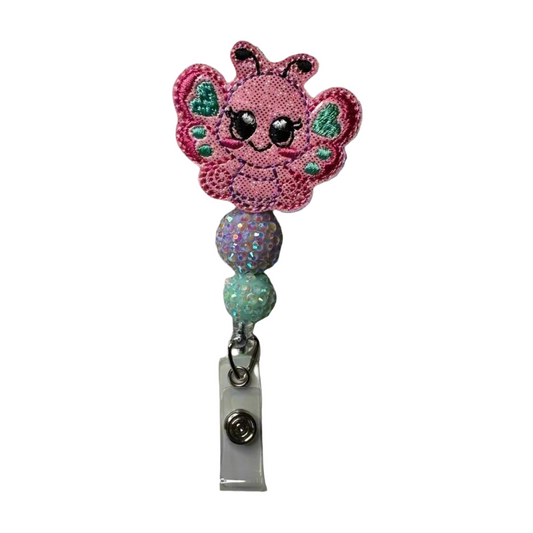 Pink Butterfly Badge Reel