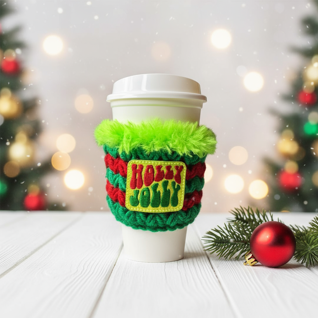 Holly Jolly Coffee Cozy