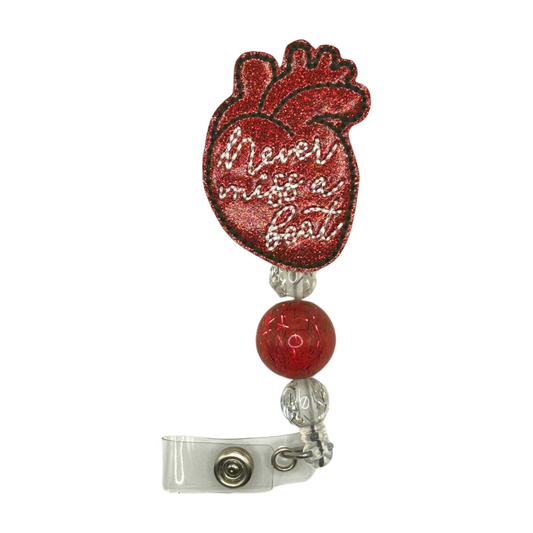 Never Miss a Beat Beaded Badge Reel