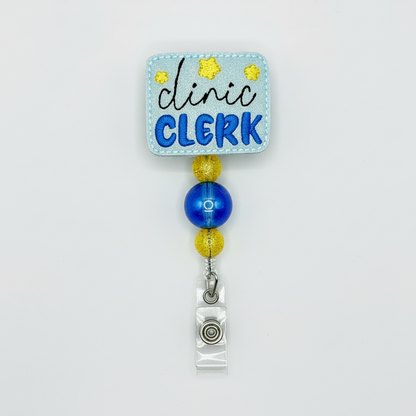 Clinic Clerk badge reel