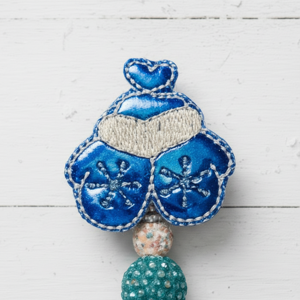 Blue Mittens Badge Reel