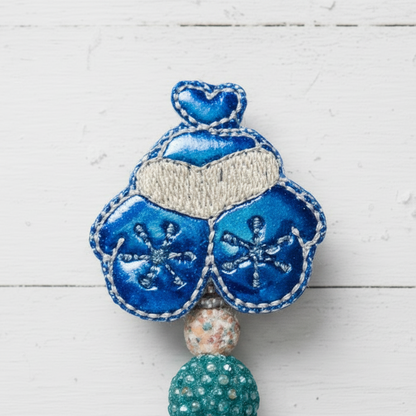 Blue Mittens Badge Reel
