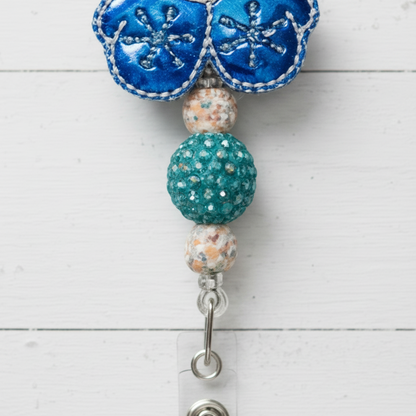Blue Mittens Badge Reel