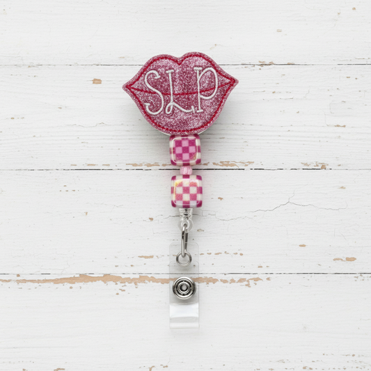 Speech Language Pathology Lips Badge Reel