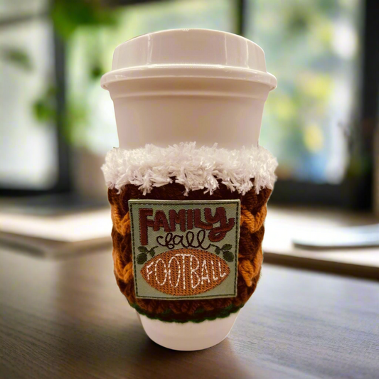 Family Fall Football coffee cozy