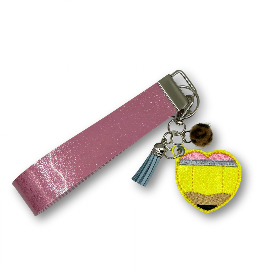 Pencil Heart Keychain and Wristlet