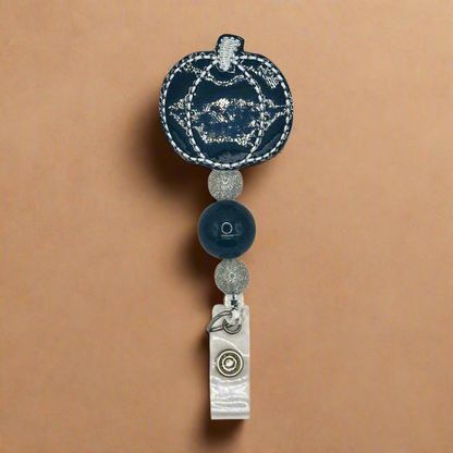 Leopard Pumpkin Beaded Badge Reel