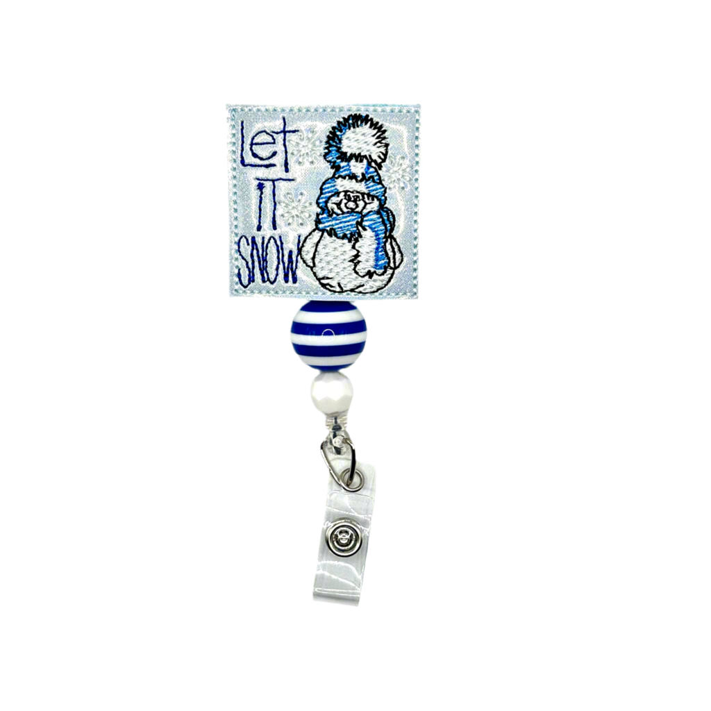 Let It Snow Snowman Badge Reel