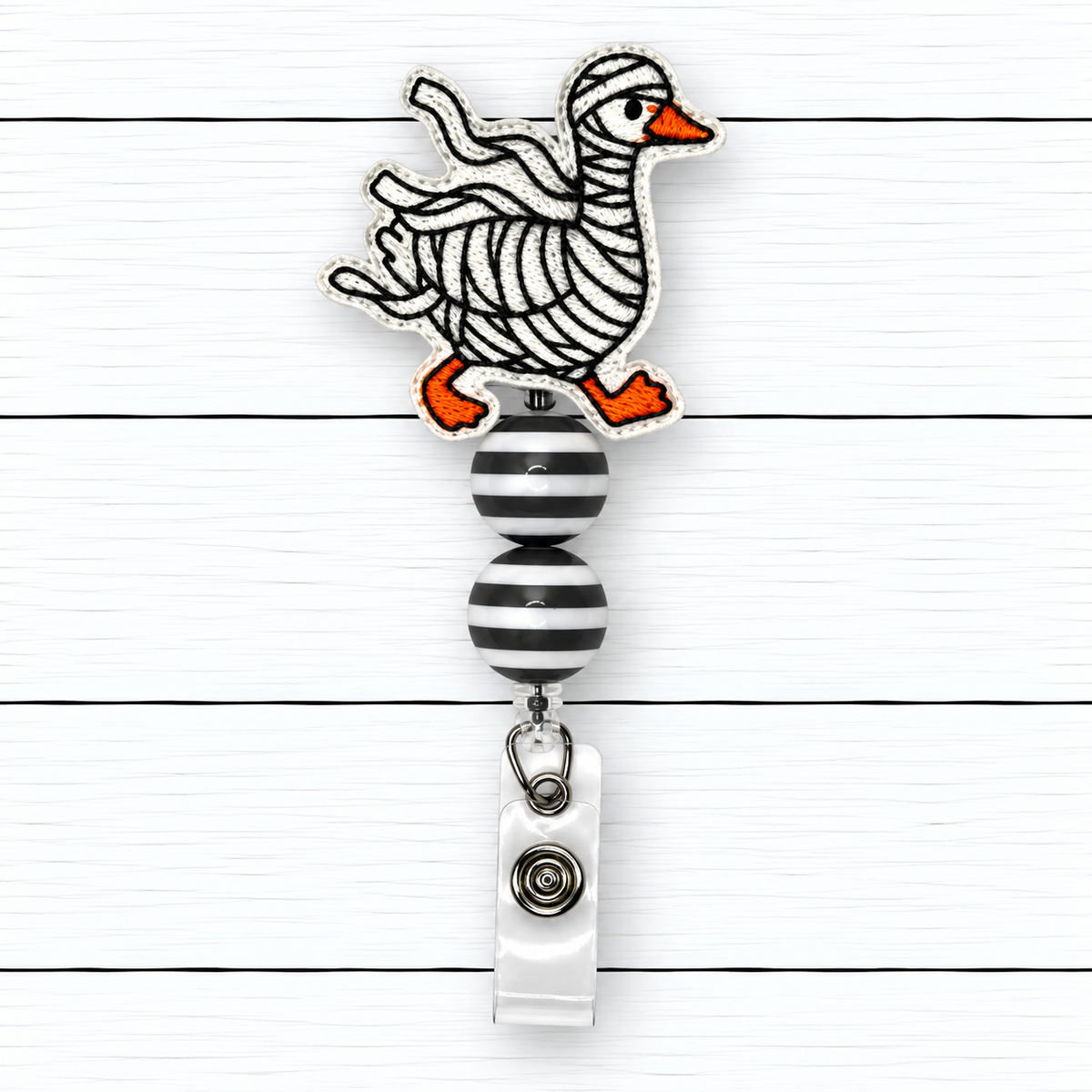 Mummy Goose Halloween Badge Reel