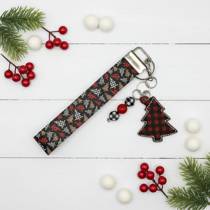 Buffalo Plaid Christmas Tree Keychain and Wristlet