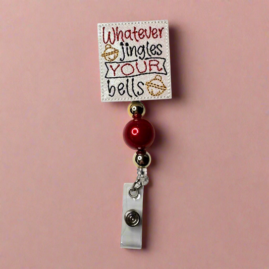 Whatever Jingles Your Bells Beaded Badge Reel