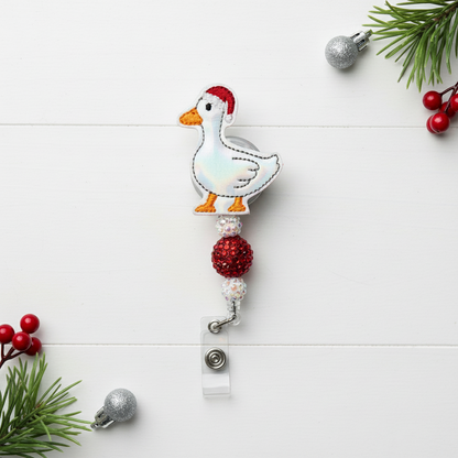 Santa Hat Goose Badge Reel