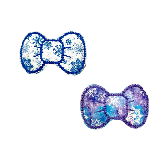 Blue and Purple Snowflake Bow Clips