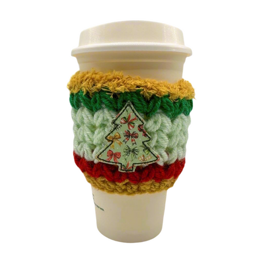 Bow Christmas Tree Coffee Cozy