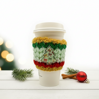 Bow Christmas Tree Coffee Cozy
