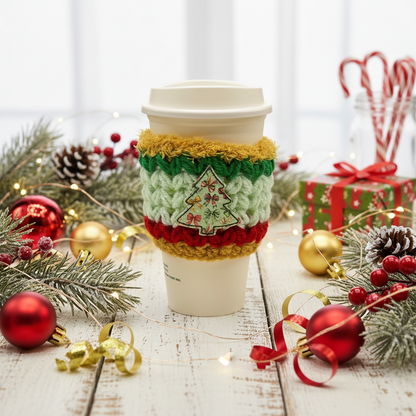 Bow Christmas Tree Coffee Cozy