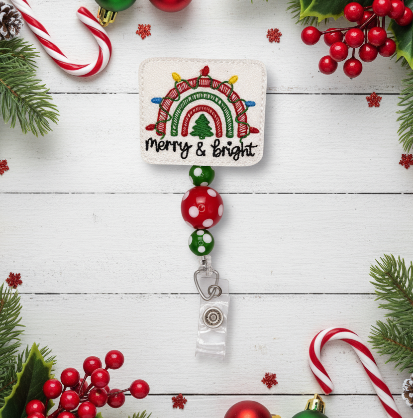 Merry and Bright Rainbow Badge Reel