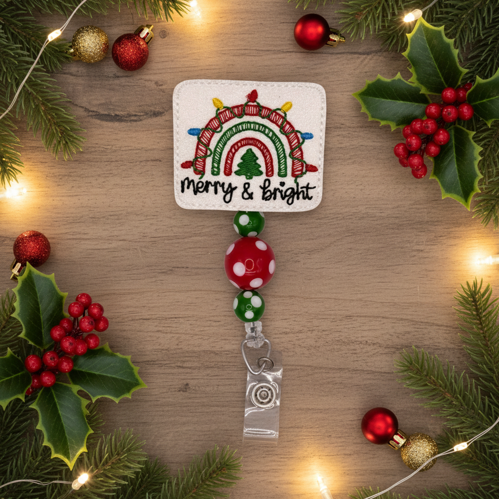 Merry and Bright Rainbow Badge Reel