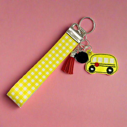 School Bus Keychain and Wristlet
