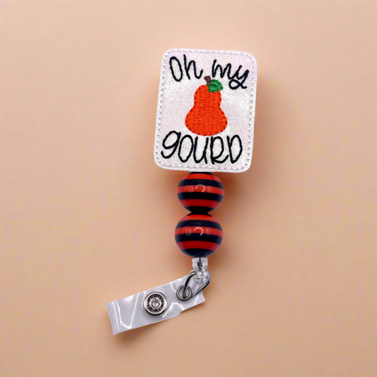 Oh My Gourd Beaded Badge Reel