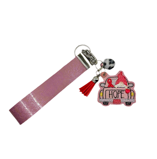 Pink Gnome Hope Truck Keychain and Wristlet