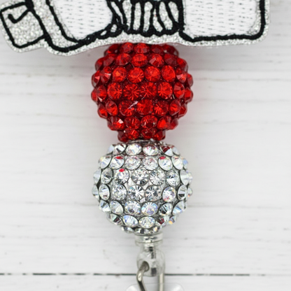 Take Charge Beaded Badge Reel