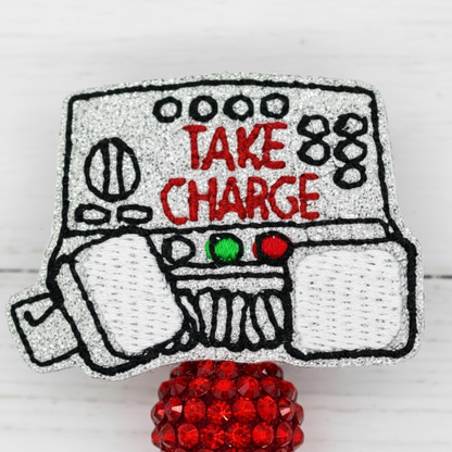 Take Charge Beaded Badge Reel