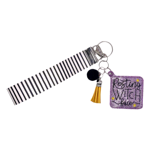 Resting Witch Face Keychain and Wristlet