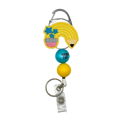Yellow Pencil Rainbow Badge Reel