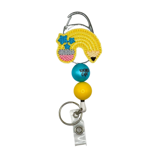 Yellow Pencil Rainbow Badge Reel