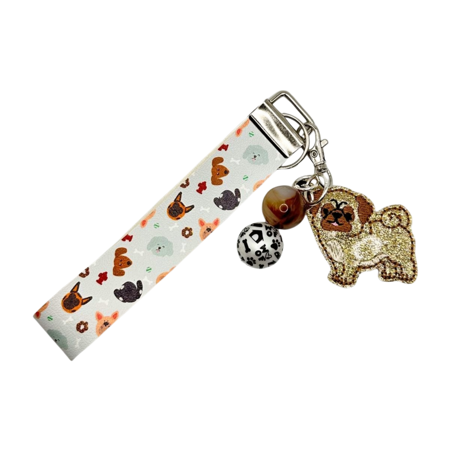 Pug Keychain and Wristlet