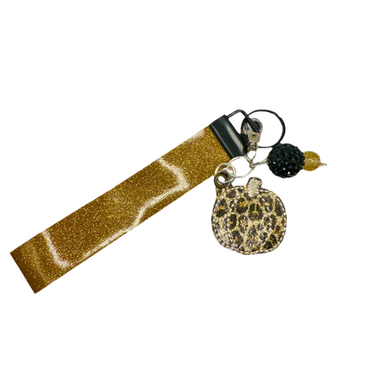 Leopard Pumpkin Keychain and Wristlet
