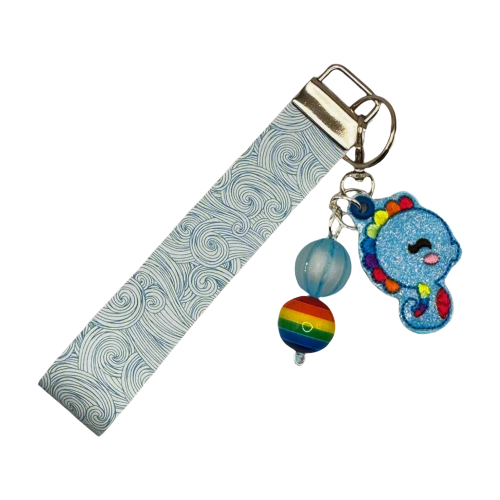 Rainbow Seahorse Keychain and Wristlet