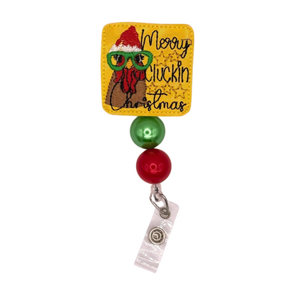 Merry Clucking Christmas Badge Reel