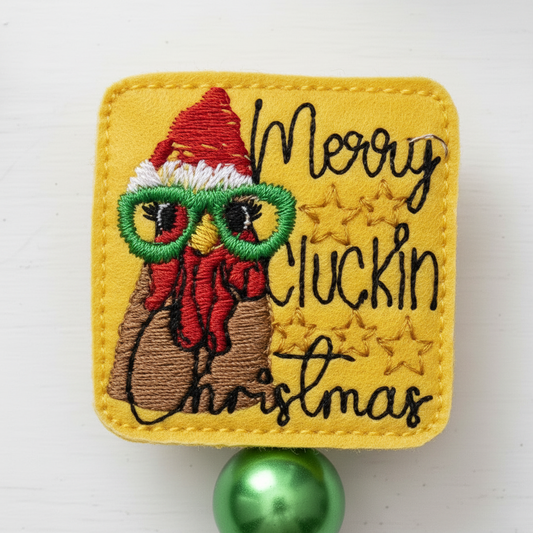 Merry Clucking Christmas Badge Reel