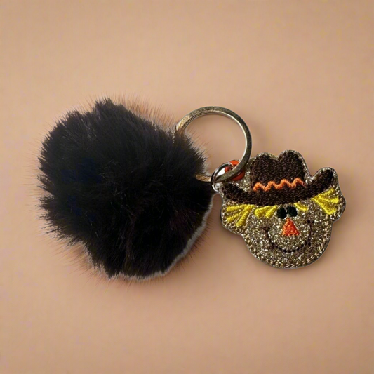 Scarecrow Pom Pom Keychain