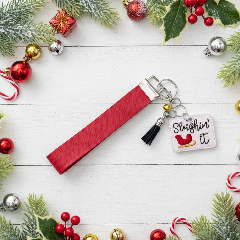 Sleighing it keychain and wristlet