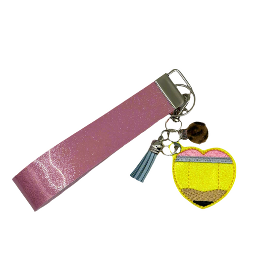 Pencil Heart Keychain and Wristlet