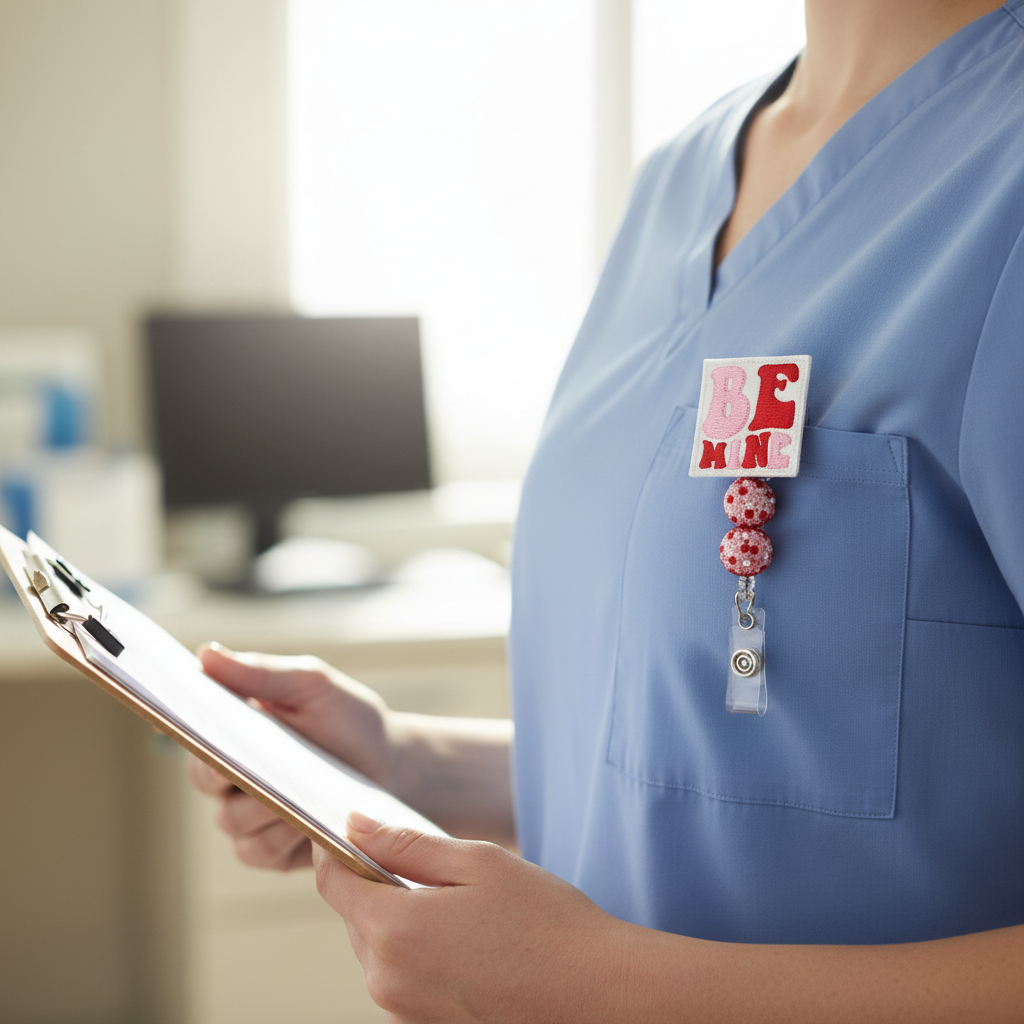 Be Mine Pink Badge Reel