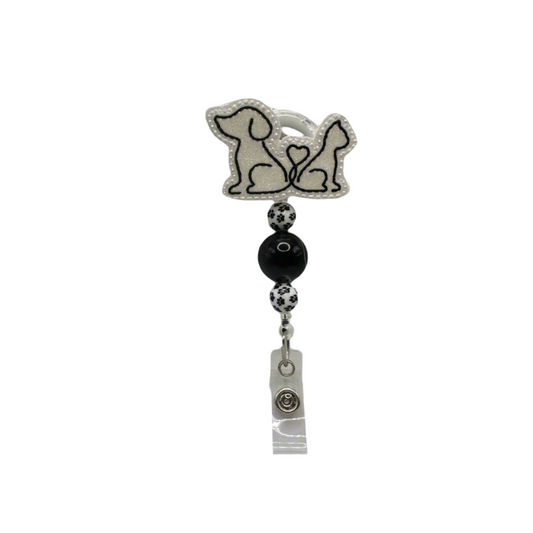 Dog Cat Heart Tail Badge Reel